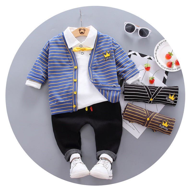 Boys' Spring/Autumn 3-Piece Cotton Set - # BAAA51210054 & BOAA11310023