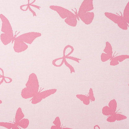 Butterfly Jacquard Knit Baby Blanket