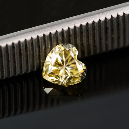 Colorful Moissanite Heart-shaped Stone Lemon