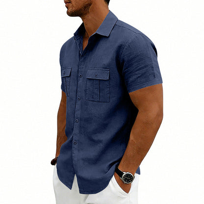 American-style Casual Loose-fit T-shirt With Two Pockets