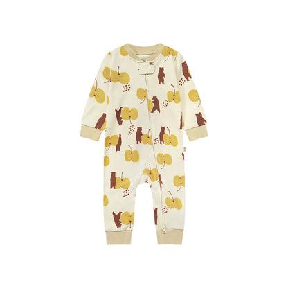 Zippered Cotton Baby Romper Outdoor Crawling Clothes