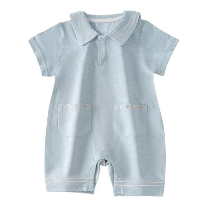 Newborn Short-sleeve Romper Lightweight Crawling Outfit For Infants And Toddlers
