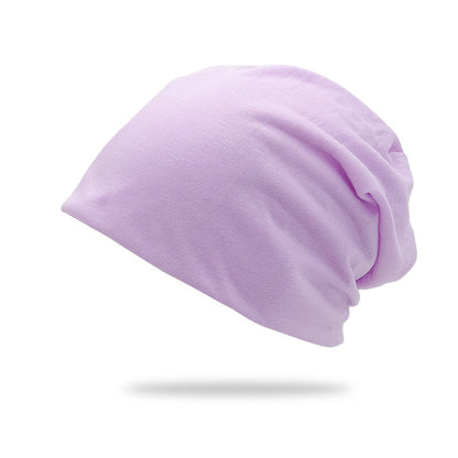 Solid-color Double-layer Pullover Beanie Thin Style