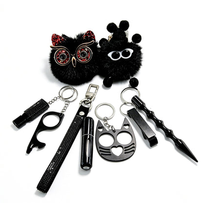 Ins Little Coal Ball Self-defense Keychain