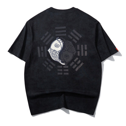 Koi Top Chinese Trendy Embroidered Short Sleeve