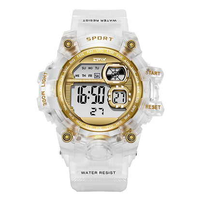 In Stock Girls Couple Led Electronic Vachette Clasp Button Casual Waterproof Watch Ladies Student Electronic