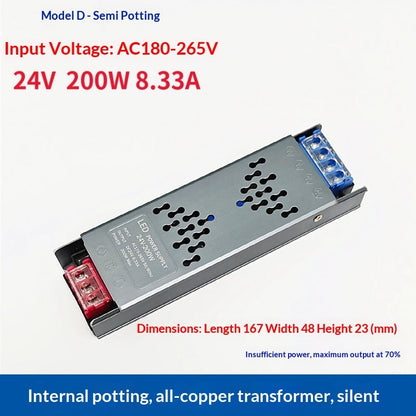LED Strip Light Transformer Switching Power Supply 220V To DC 12V24V Low-voltage Power Supply For Advertising Light Boxes