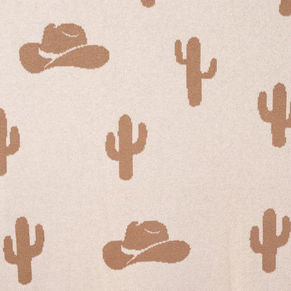 Cactus Jacquard Knit Baby Blanket