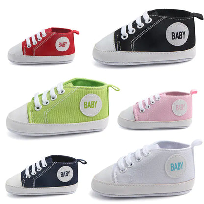 Canvas Classic Sports Sneakers Baby Boys Girls First Walkers Shoes Infant Toddler Soft Sole Anti-slip Baby Shoes - # GIAA71310006