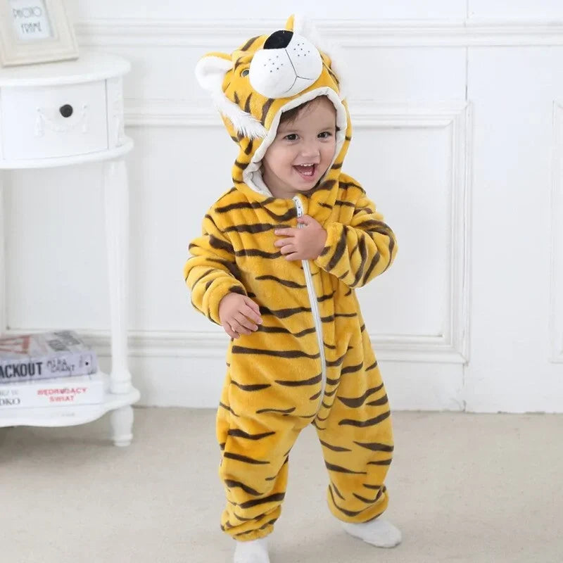 Cartoon Flannel Baby Rompers - # BAAA21110013