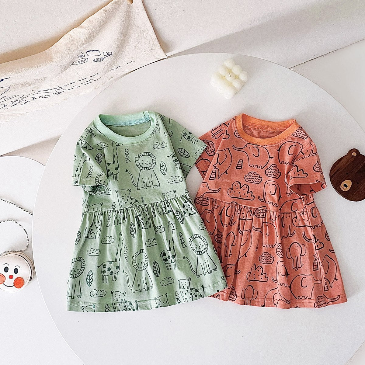 Cartoon Printed Summer Dress for Baby Girls - # BAAA51110007