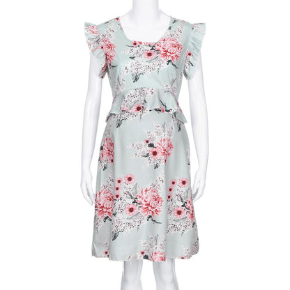 Casual Flower Print Sleeveless Maternity Dress - # PRGTA11510015