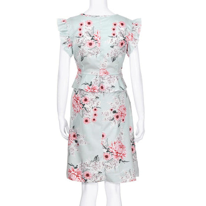 Casual Flower Print Sleeveless Maternity Dress - # PRGTA11510015