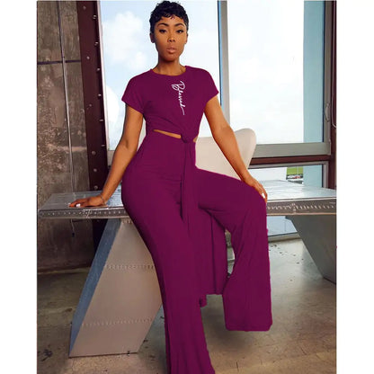 Casual Two-Piece Short-Sleeved Trousers Set - # GIAA23310002