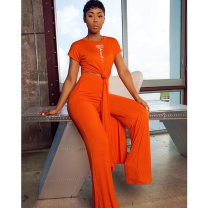 Casual Two-Piece Short-Sleeved Trousers Set - # GIAA23310002