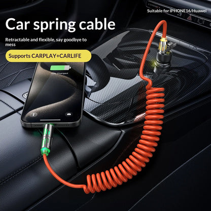 Phone Cable Spring Light Bar 4-in-1 65W Data Cable