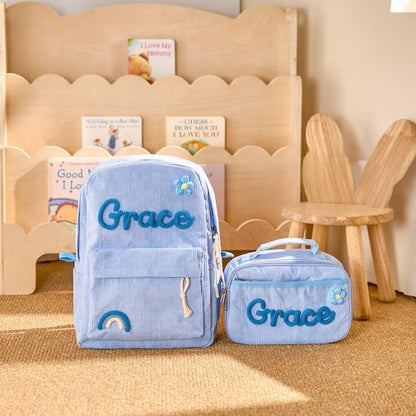Back-to-School Season Childrens Backpack And Lunch Bag Set Chunky Yarn Handmade