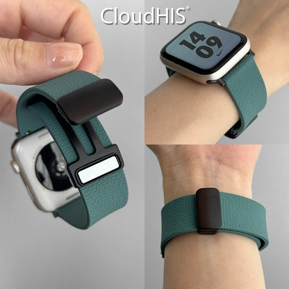 Lychee-pattern Silicone Magnetic Sports Watch Strap