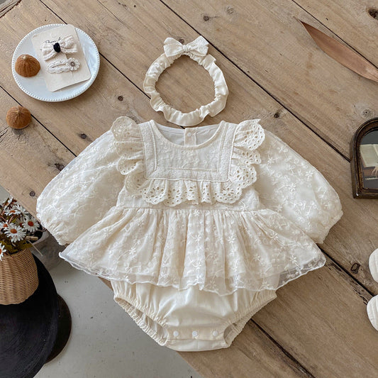 Baby Girl's Long-sleeve Cotton Autumn Romper