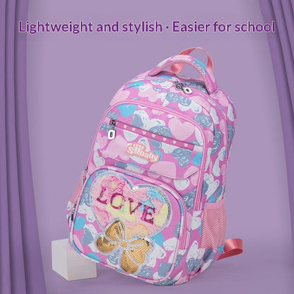 Spine-Protecting Load-Reducing Cartoon Cat Childrens School Bag