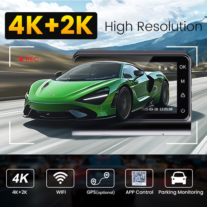 3-inch 4K 2K Front-and-rear Dual-camera HD Dash Cam
