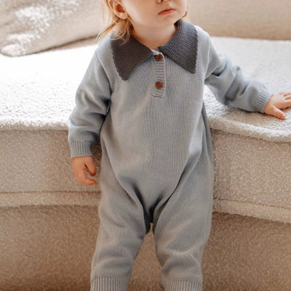 Baby Crawling Suit Long-sleeve Knitted Onesie