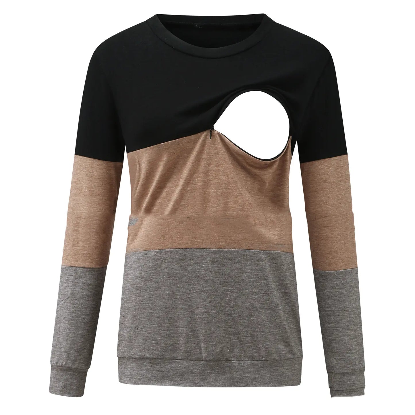 Chic Colorblock Nursing Crew T-Shirt - # NURSGA11110106