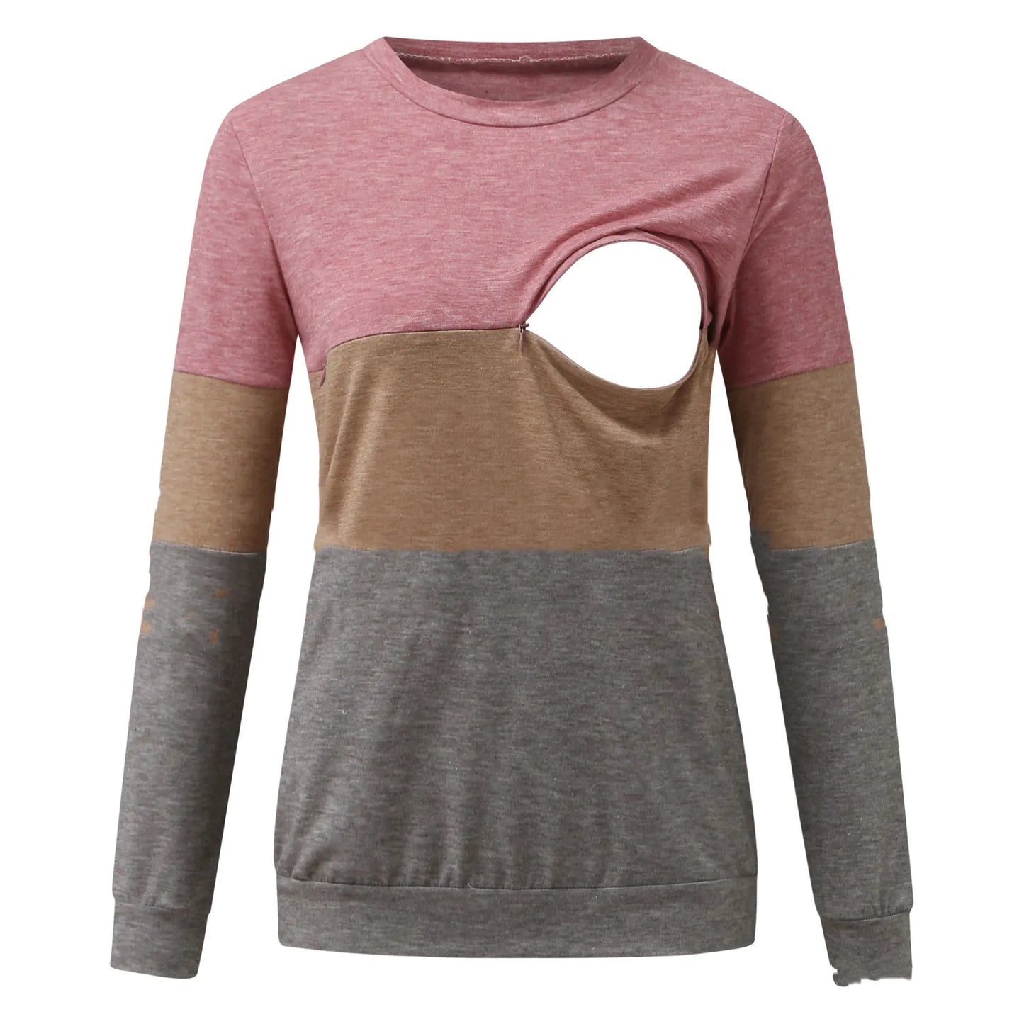 Chic Colorblock Nursing Crew T-Shirt - # NURSGA11110106