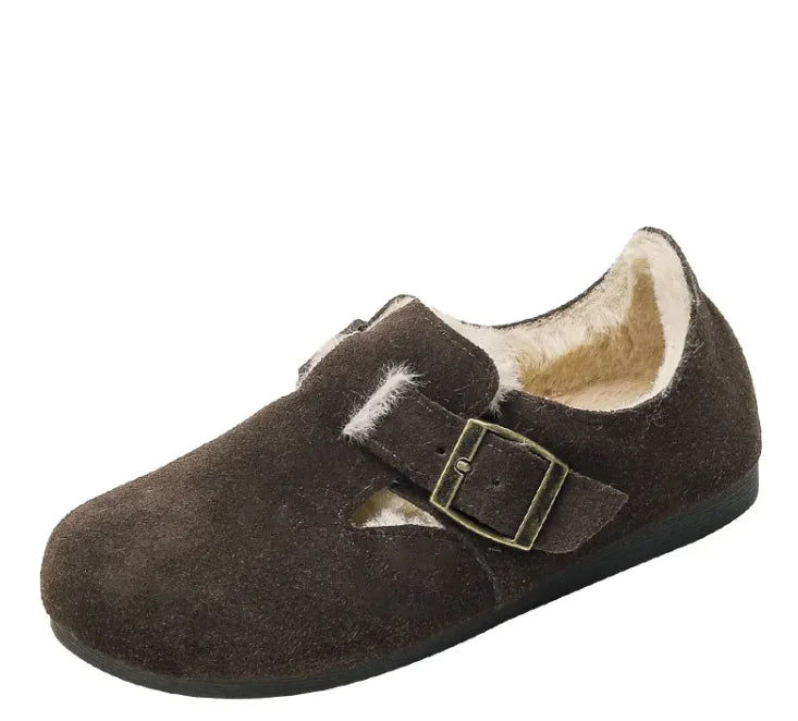 Chic Plush Leather Winter Shoes - # GIAA73610001