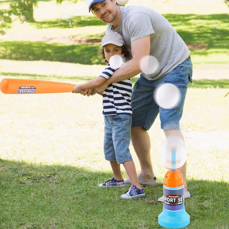 Children's Baseball Launcher Toy Set Baseball Tees Include 3 Balls Launcher Outdoor Sports Automatic Ball Toys Gifts for Toddler - # BOT&G521510002