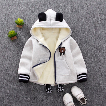 Children's Fleece Hooded Jacket | For Autumn and Winter - # BOAA1120005 & GIAA21210018 & BAAA111210003