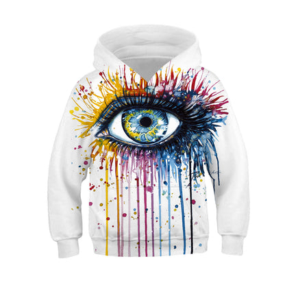 Children's Hooded Long-Sleeved Sweater | With Print - # BOAA13510047 & GIAA23510033