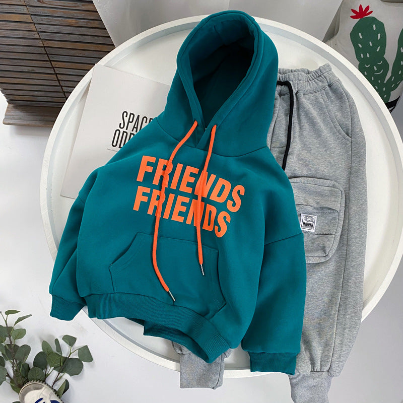 Children's Hooded Sweater with Colorful Letters - # BOAA11510025