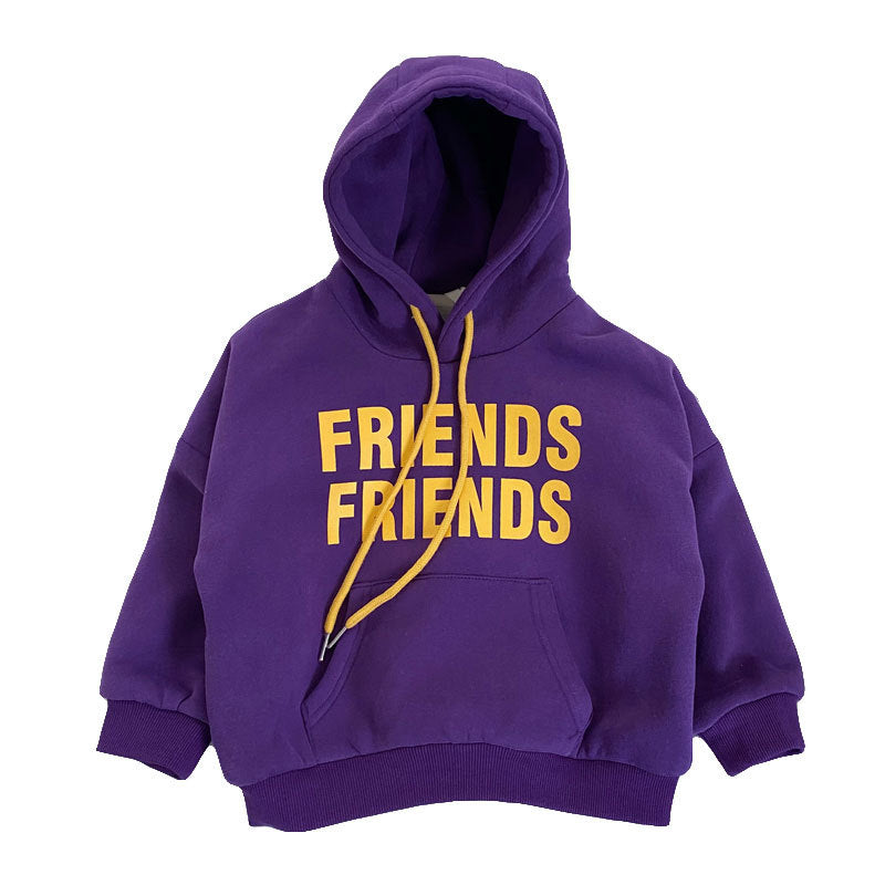 Children's Hooded Sweater with Colorful Letters - # BOAA11510025