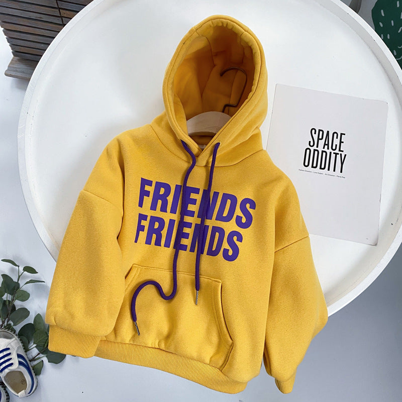 Children's Hooded Sweater with Colorful Letters - # BOAA11510025