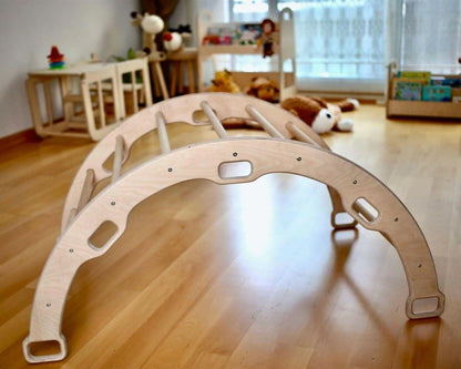 Montessori Climber Set: Arch, Rocker, Ramp, and Pillow-2