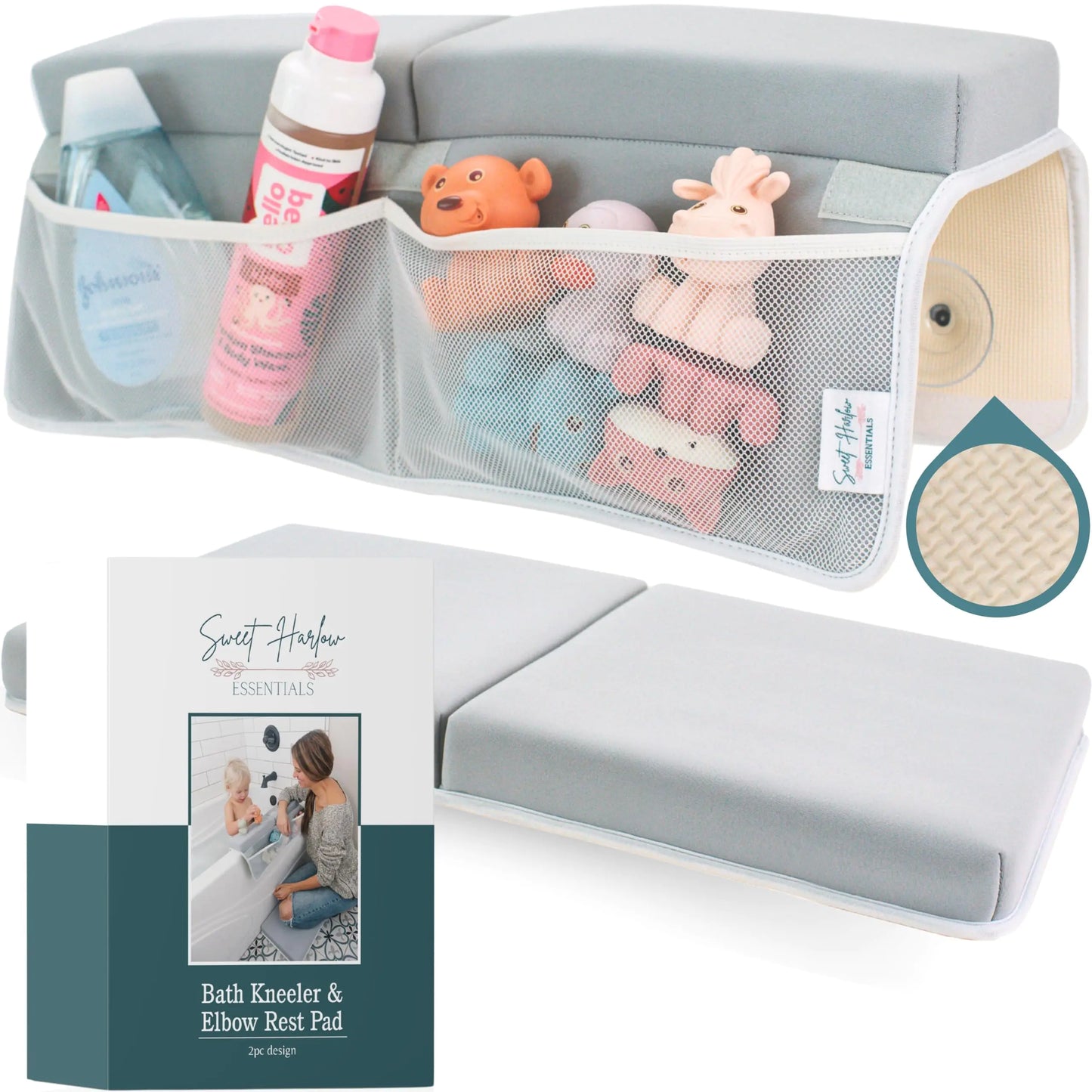 Comfortable Baby Bath Kneeler and Elbow Rest Pad Set | Baby Bath Essentials Tub Kneeler | Tub Kneeling Pad for Bathing Baby | Bath Kneeling Pad for Bathing Baby | Baby Bathtub Accessories - # BAGE11110005