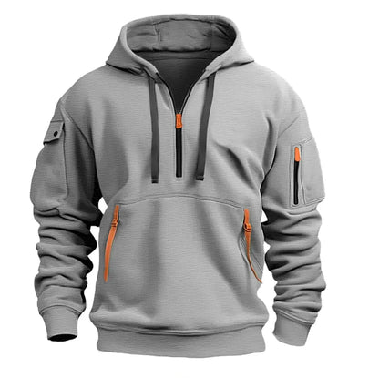 Cotton Dropped Shoulder Hooded Sweatshirt - # BOAA13510021