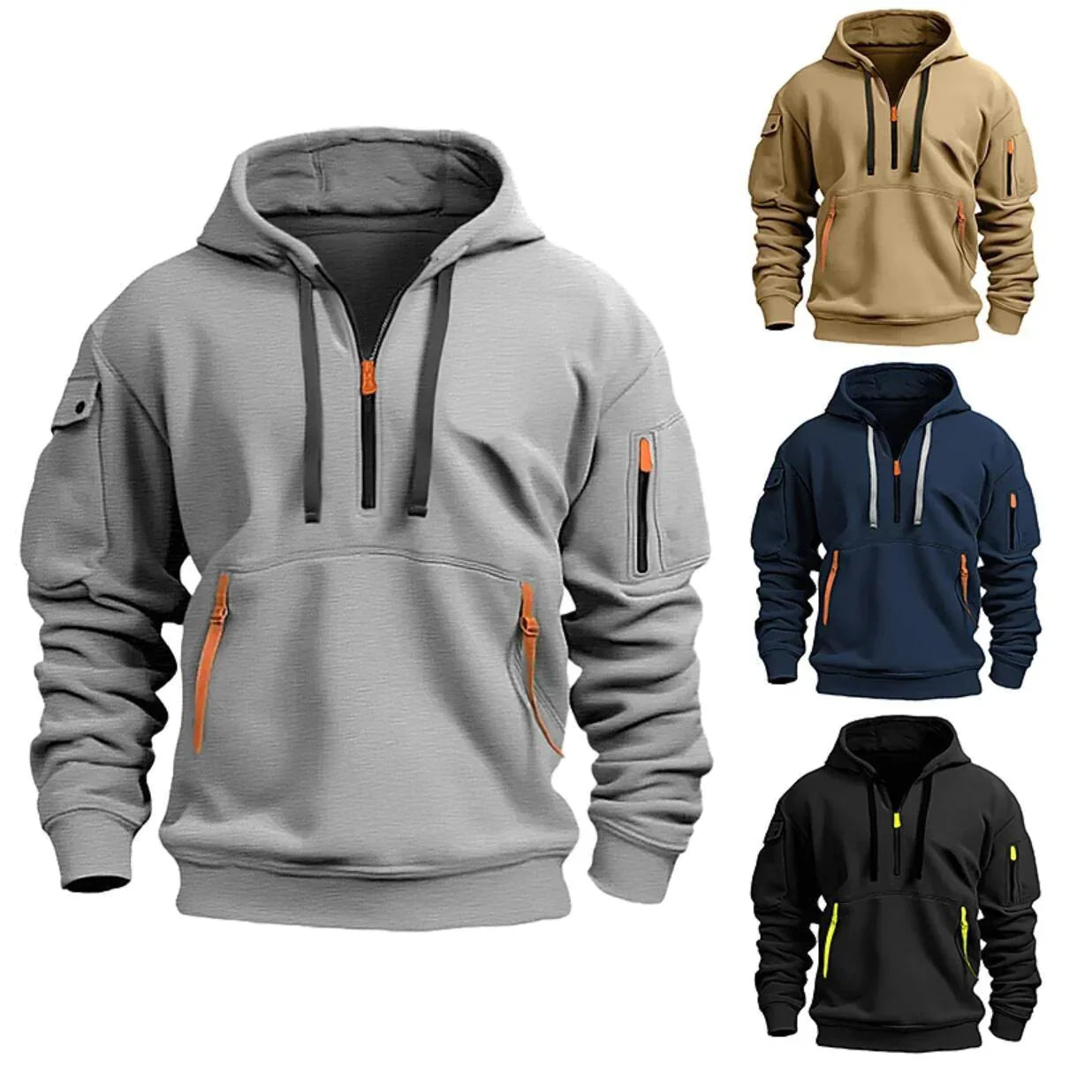 Cotton Dropped Shoulder Hooded Sweatshirt - # BOAA13510021