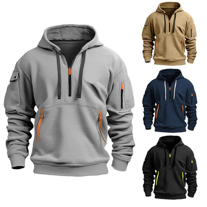 Cotton Dropped Shoulder Hooded Sweatshirt - # BOAA13510021