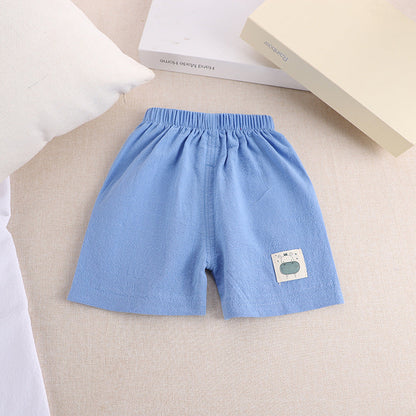 Cotton Linen Summer Shorts for Kids Ages 1-3 - # BAAA1B11010010