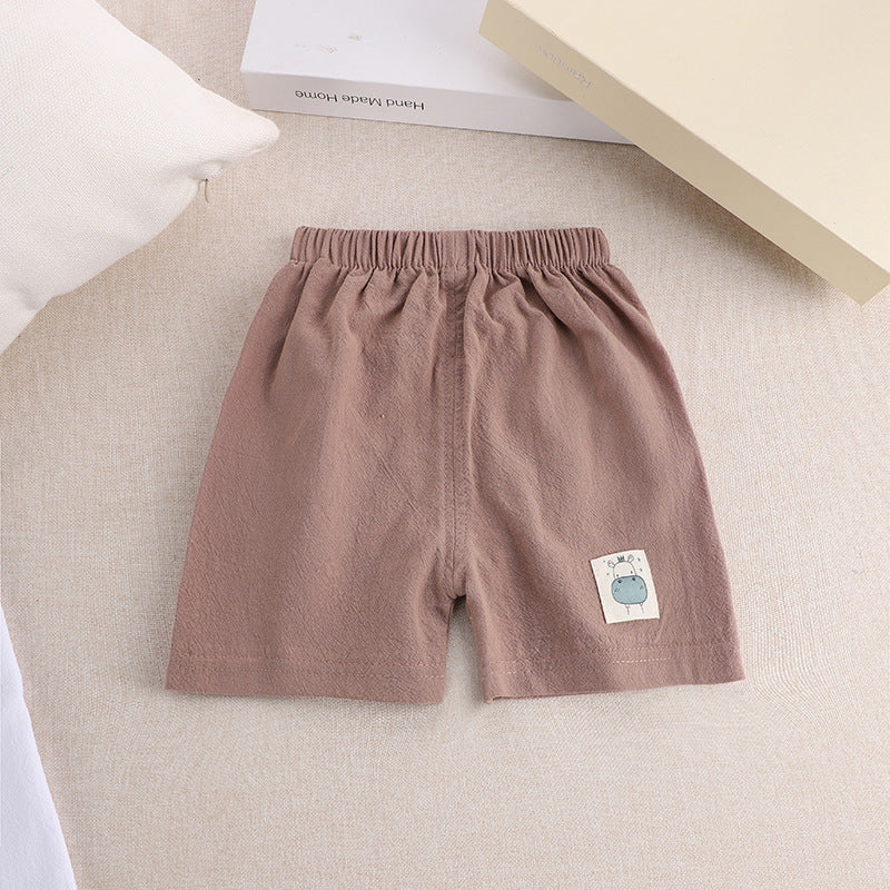 Cotton Linen Summer Shorts for Kids Ages 1-3 - # BAAA1B11010010