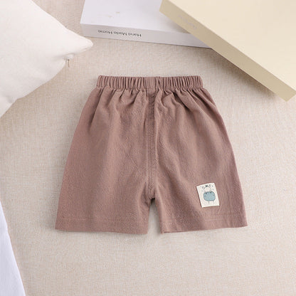 Cotton Linen Summer Shorts for Kids Ages 1-3 - # BAAA1B11010010