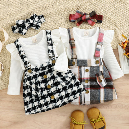 Cotton Striped Baby Romper and Skirt Set for Girls - BAAA51210039