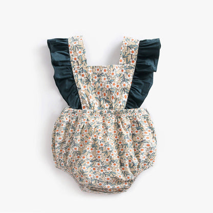 Cotton Summer Baby Girl Romper with Floral Design - # BAAA21110044