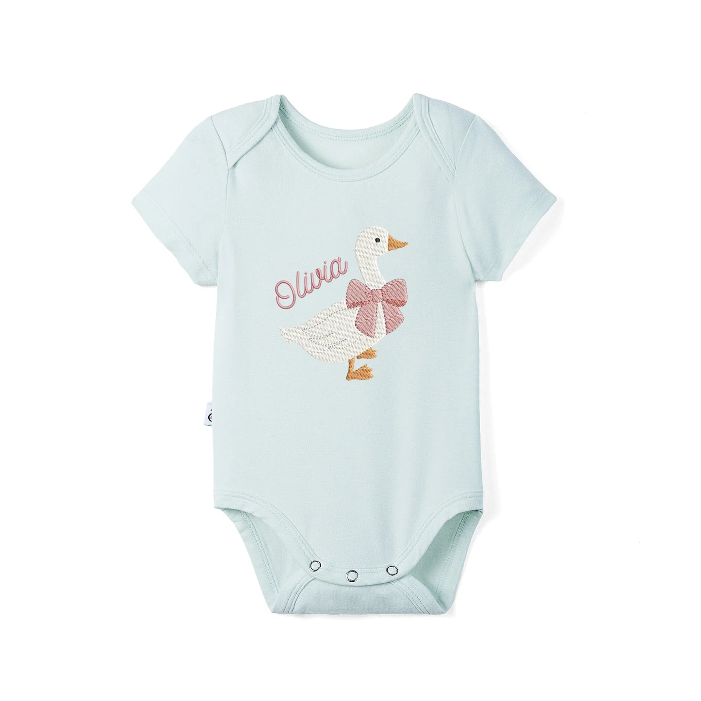 'Silly Goose' Bamboo Embroidered Baby Bodysuit