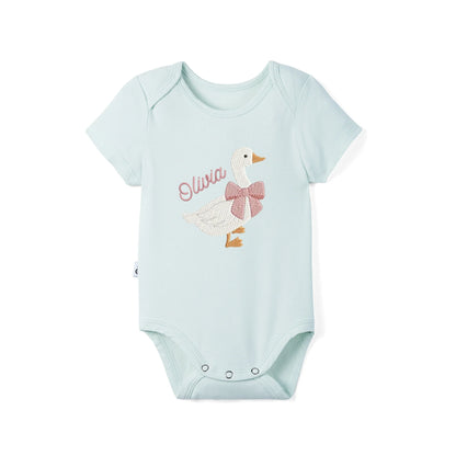 'Silly Goose' Bamboo Embroidered Baby Bodysuit
