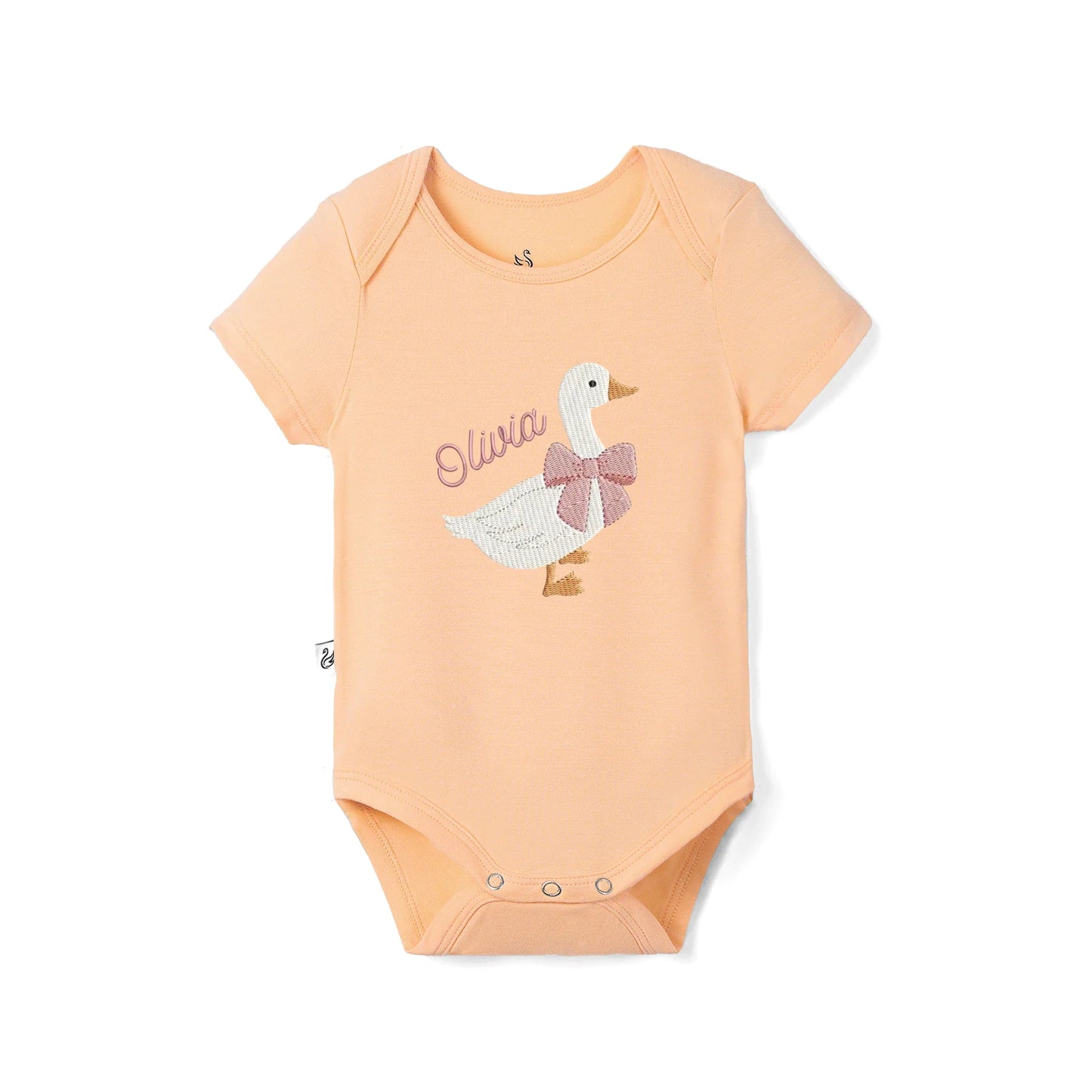 'Silly Goose' Bamboo Embroidered Baby Bodysuit