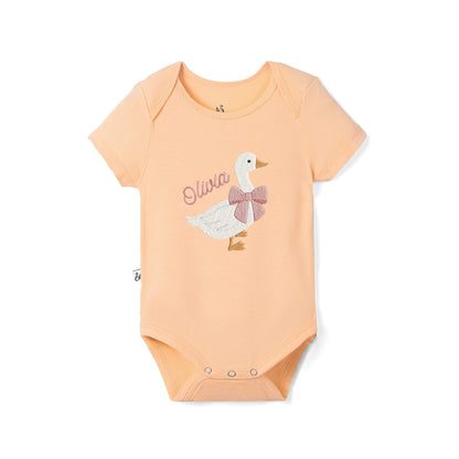 'Silly Goose' Bamboo Embroidered Baby Bodysuit
