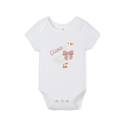 'Silly Goose' Bamboo Embroidered Baby Bodysuit